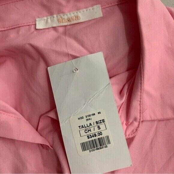 Shasa Crop Top Small Pink NWT Long Sleeve Y2K Barbiecore Cute - Picture 5 of 6